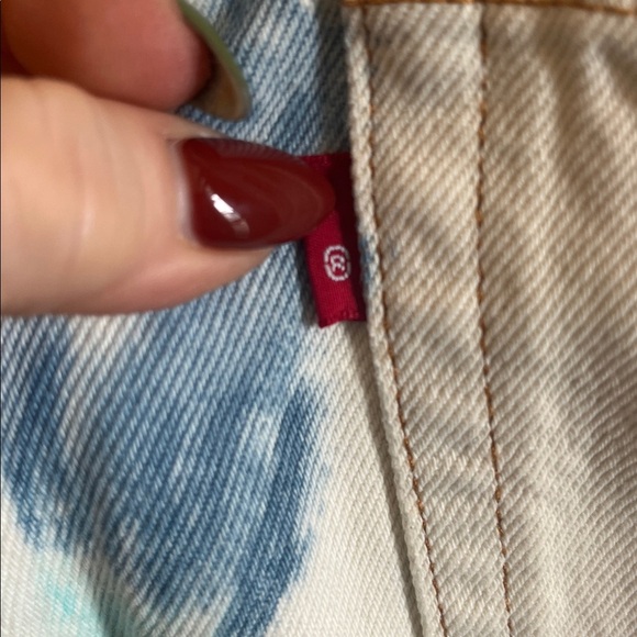 Levi’s Altered Straight Leg Jeans Tie Dye Button Fly 26 x 26 RCNSTRCT Cropped - Picture 6 of 12
